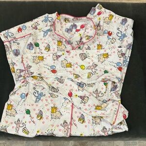 Roller Rabbit pjs long sleeve button down wide leg pjs